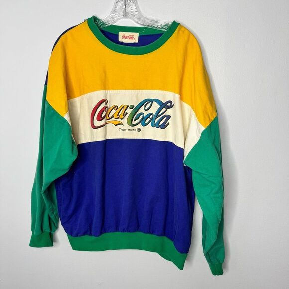 Vintage color block Coca-Cola sweatshirt size large